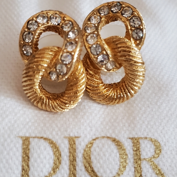 Christian DIOR Pierced nwot Vintage Earrings - Picture 3 of 8